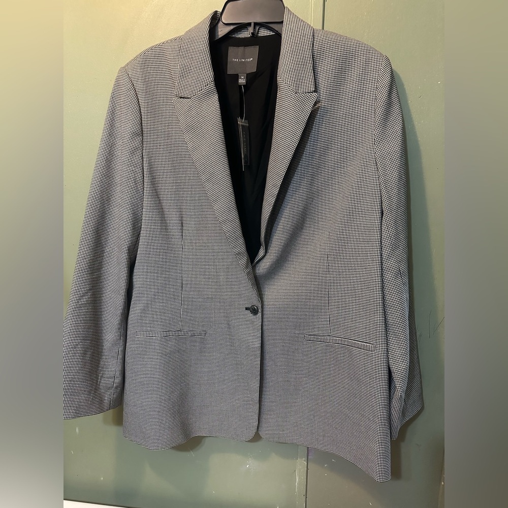 The Limited Monochrome Houndstooth Blazer